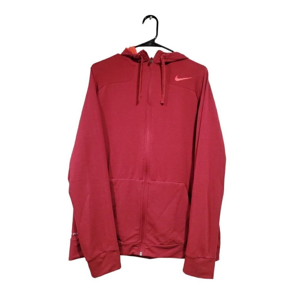 Nike Pro-Training Dry-Fit Women's Full-zip Red Orange Hoodie Sweatshirt …